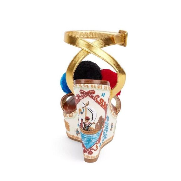 CHRISTIAN LOUBOUTIN Cycladissimo 120 Leather wedge sandals Multicolor 37 - Picture 8 of 9